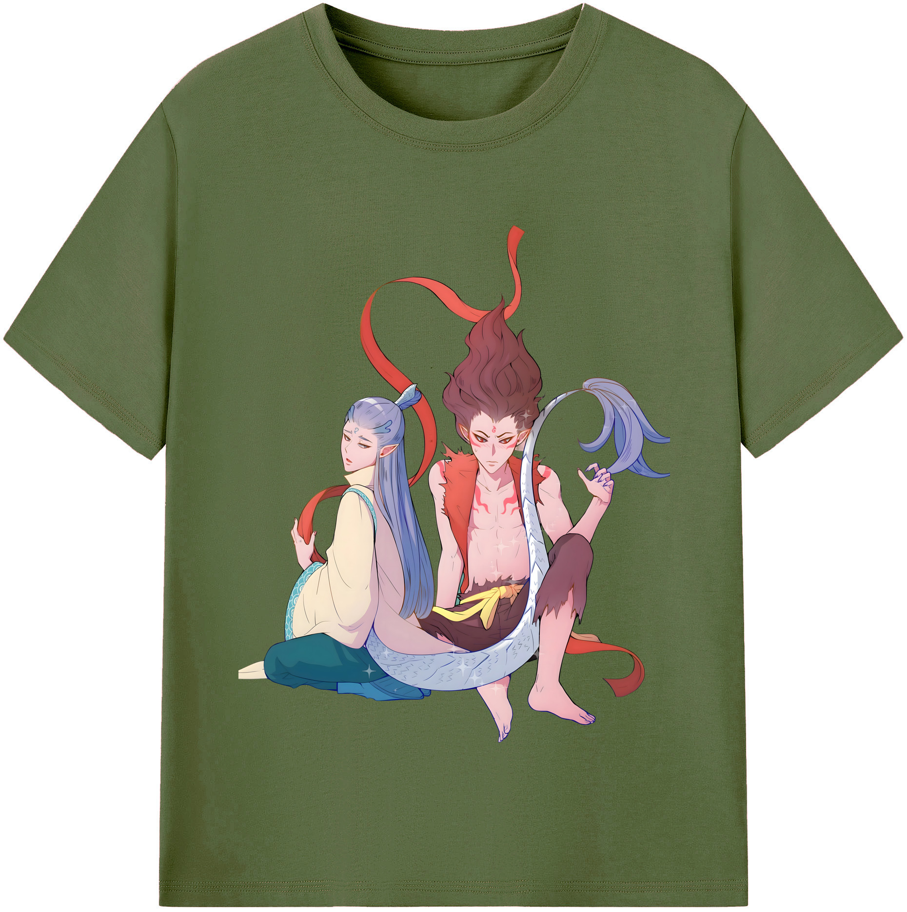 （画像用） Ne Zha 2 ナタ 魔童の大暴れ 綿100％半袖Tシャツ（フロントプリント）
